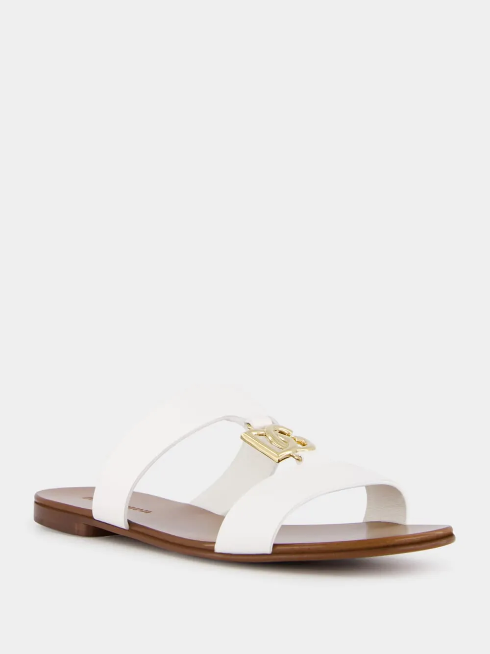 DG Logo White Calfskin Sliders sold by Fashion Clinic product image thumbnail 2