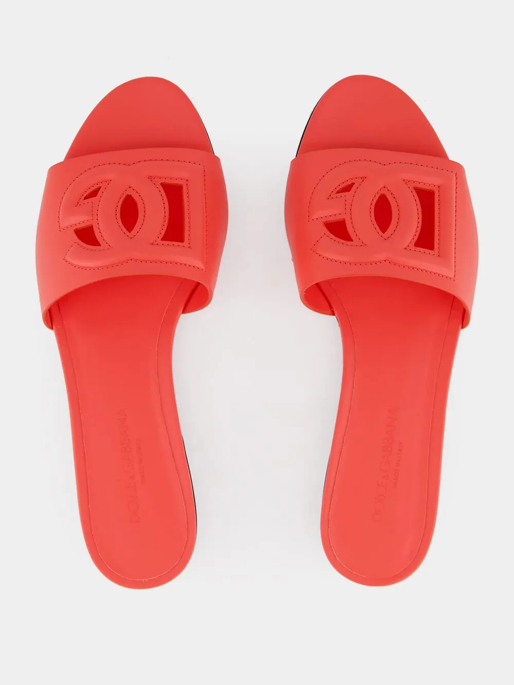 DG Logo Coral Calfskin Sliders sold by Fashion Clinic product image thumbnail 4