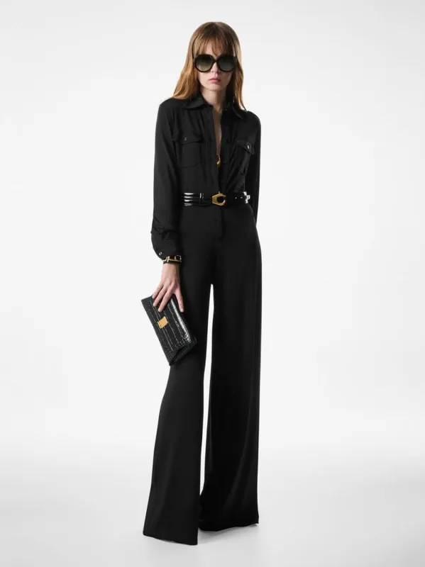 Black Satin Stretch Jersey Jumpsuit made by Tom Ford