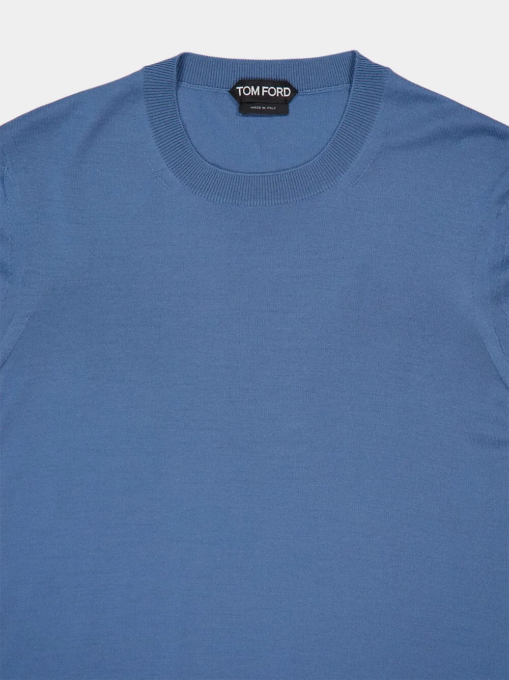 Pale Blue Fine Gauge Merino Sweater sold by Fashion Clinic product image thumbnail 3
