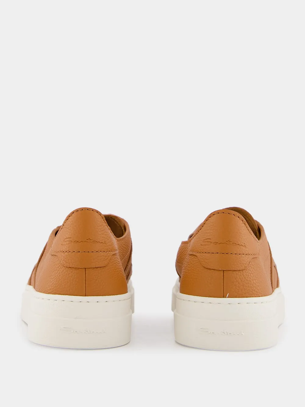 Orange Tumbled Leather Double Buckle Sneaker sold by Fashion Clinic product image thumbnail 5