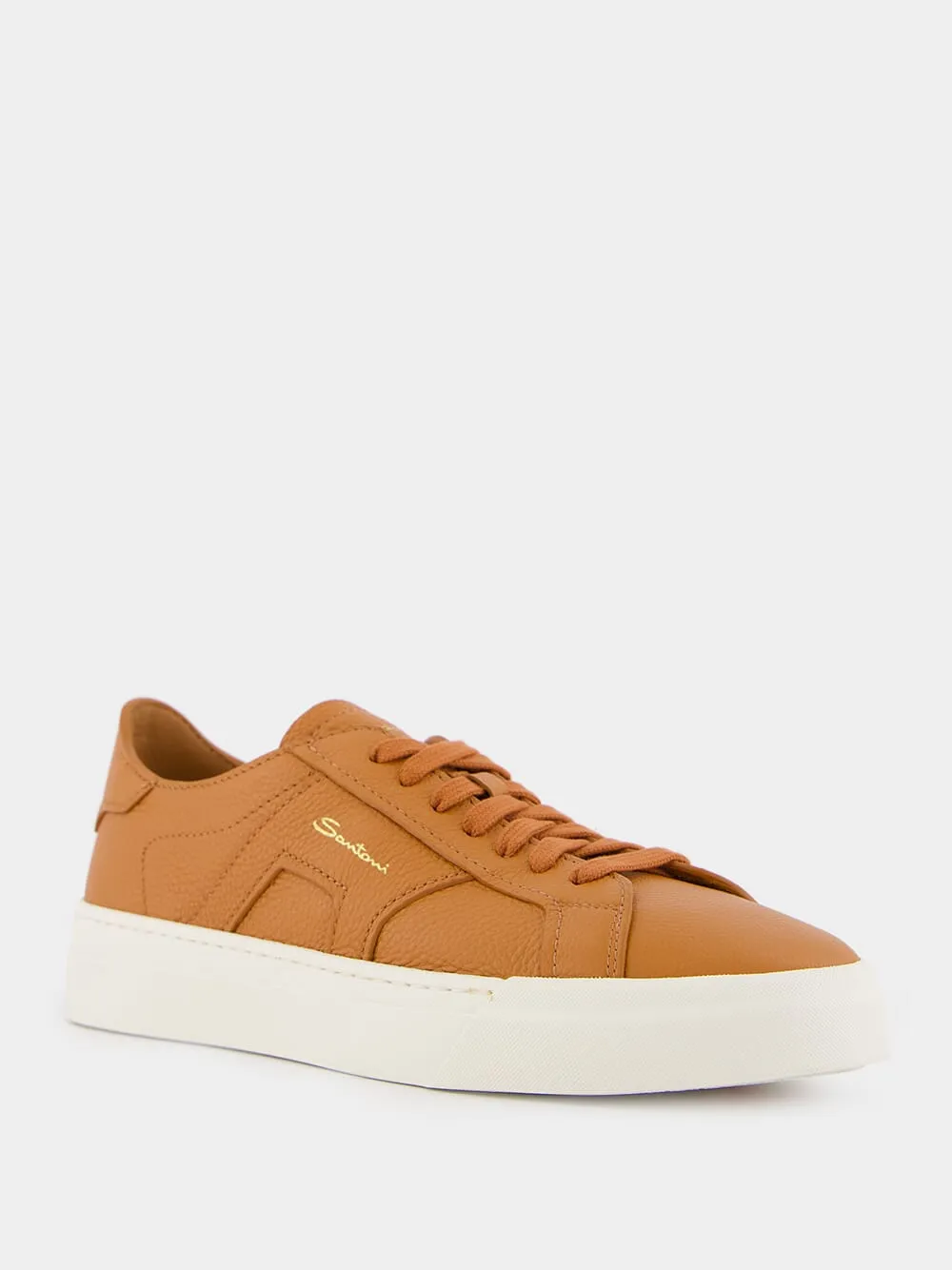 Orange Tumbled Leather Double Buckle Sneaker sold by Fashion Clinic product image thumbnail 2