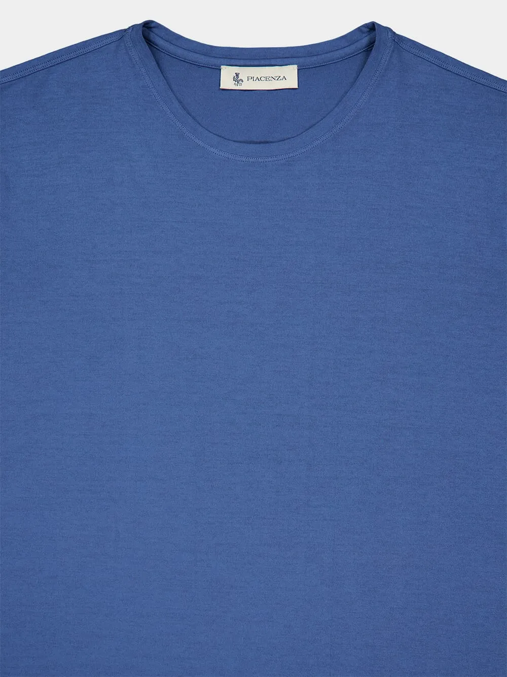 Blue Cotton Crew Neck T-Shirt sold by Fashion Clinic product image thumbnail 3