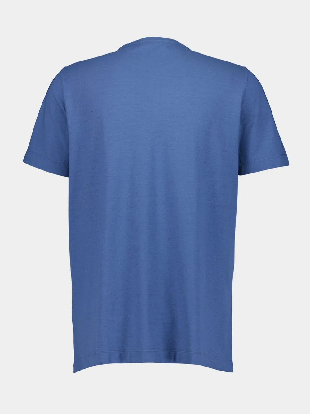 Blue Cotton Crew Neck T-Shirt sold by Fashion Clinic product image thumbnail 2