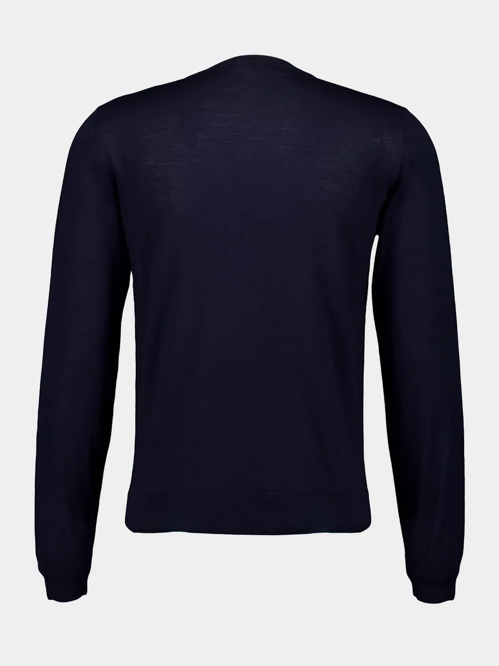 Navy Lightweight Merino Wool Crewneck sold by Fashion Clinic product image thumbnail 2