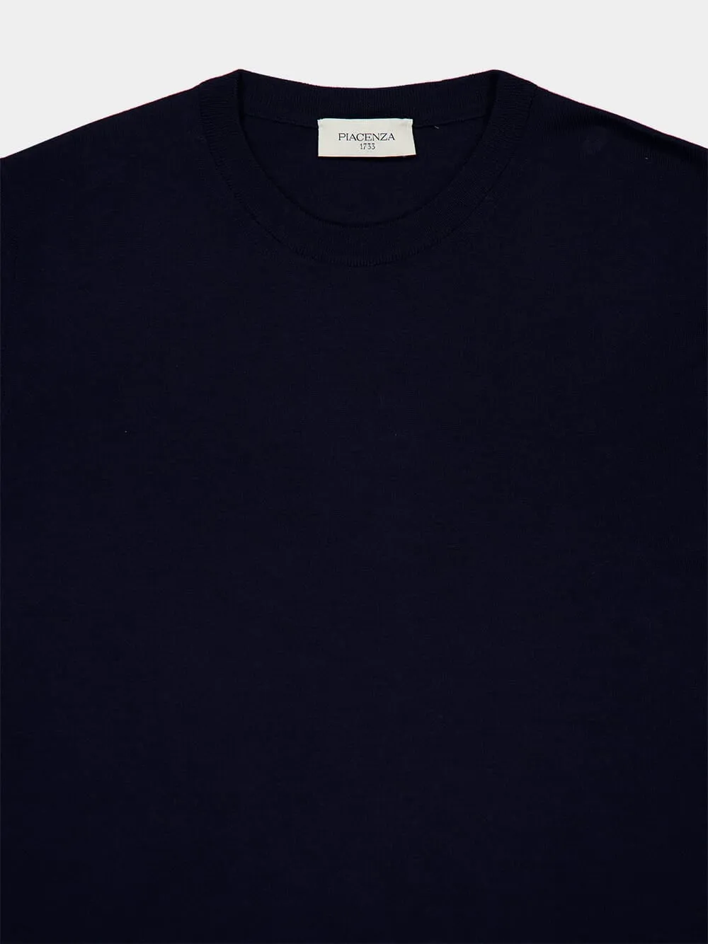 Navy Lightweight Merino Wool Crewneck sold by Fashion Clinic product image thumbnail 3
