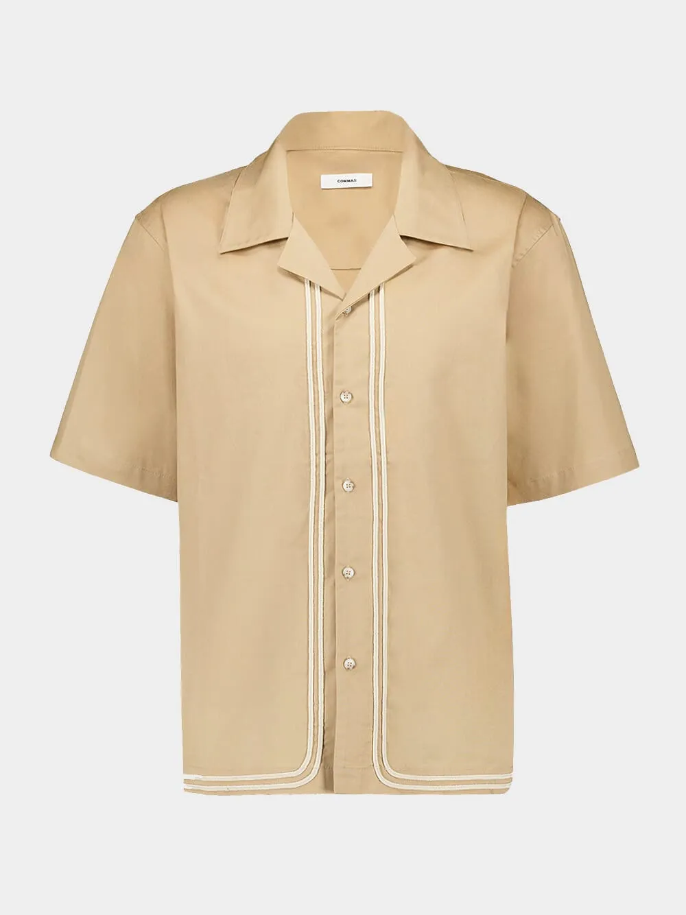 Beige Braided Cord Camp Collar Shirt sold by Fashion Clinic