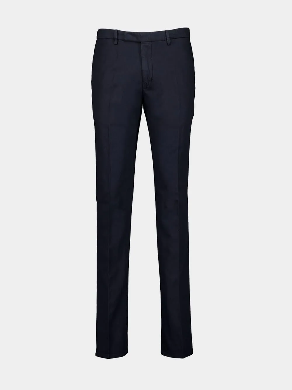 Navy Pressed-Crease Trousers sold by Fashion Clinic