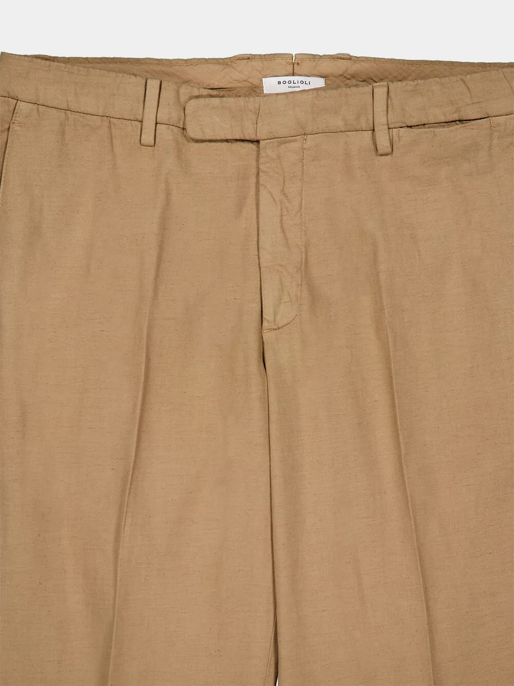 Beige Pressed-Crease Trousers sold by Fashion Clinic product image thumbnail 3