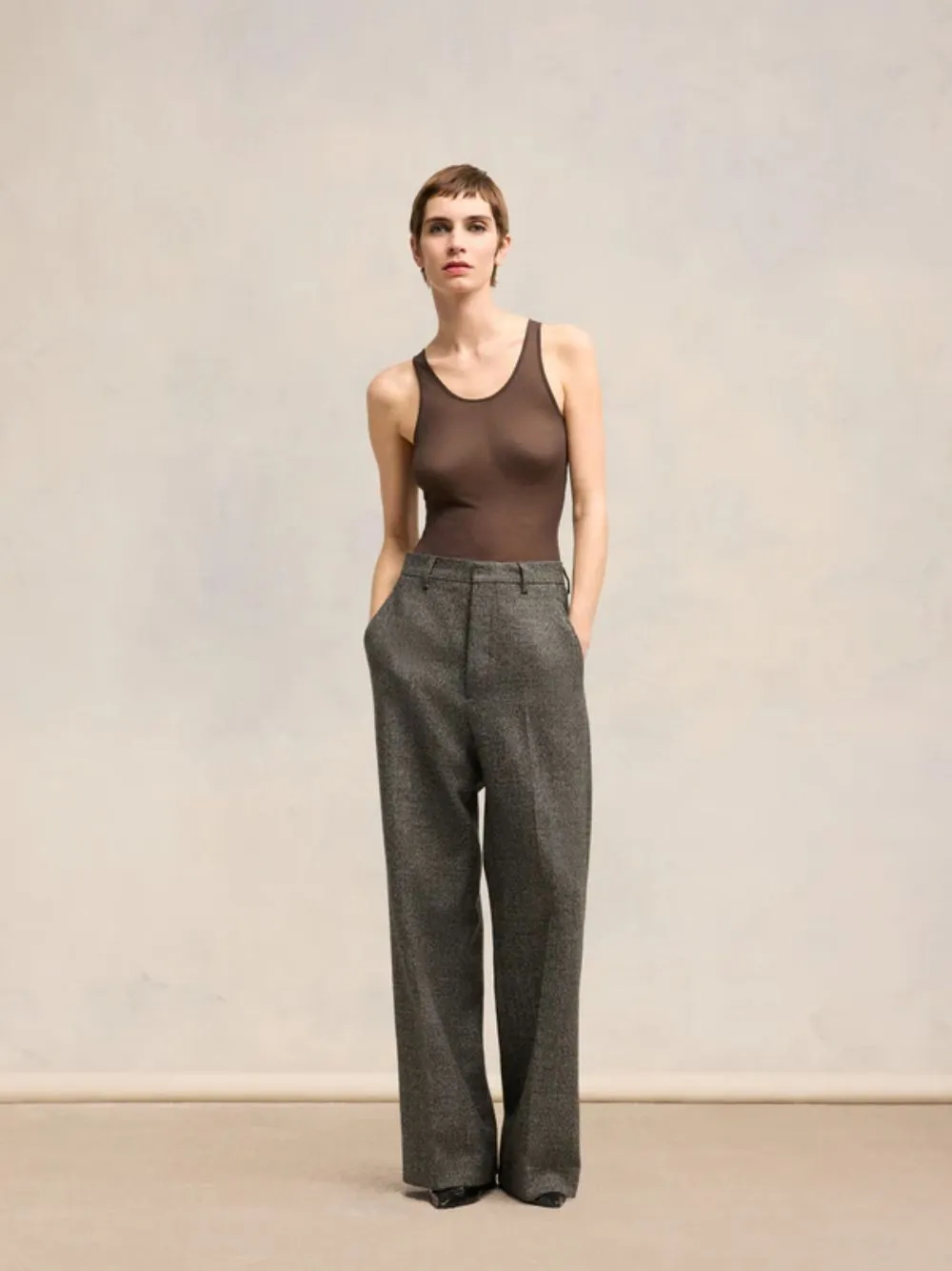 Dark Coffee Wide Fit Trousers sold by Fashion Clinic product image thumbnail 2