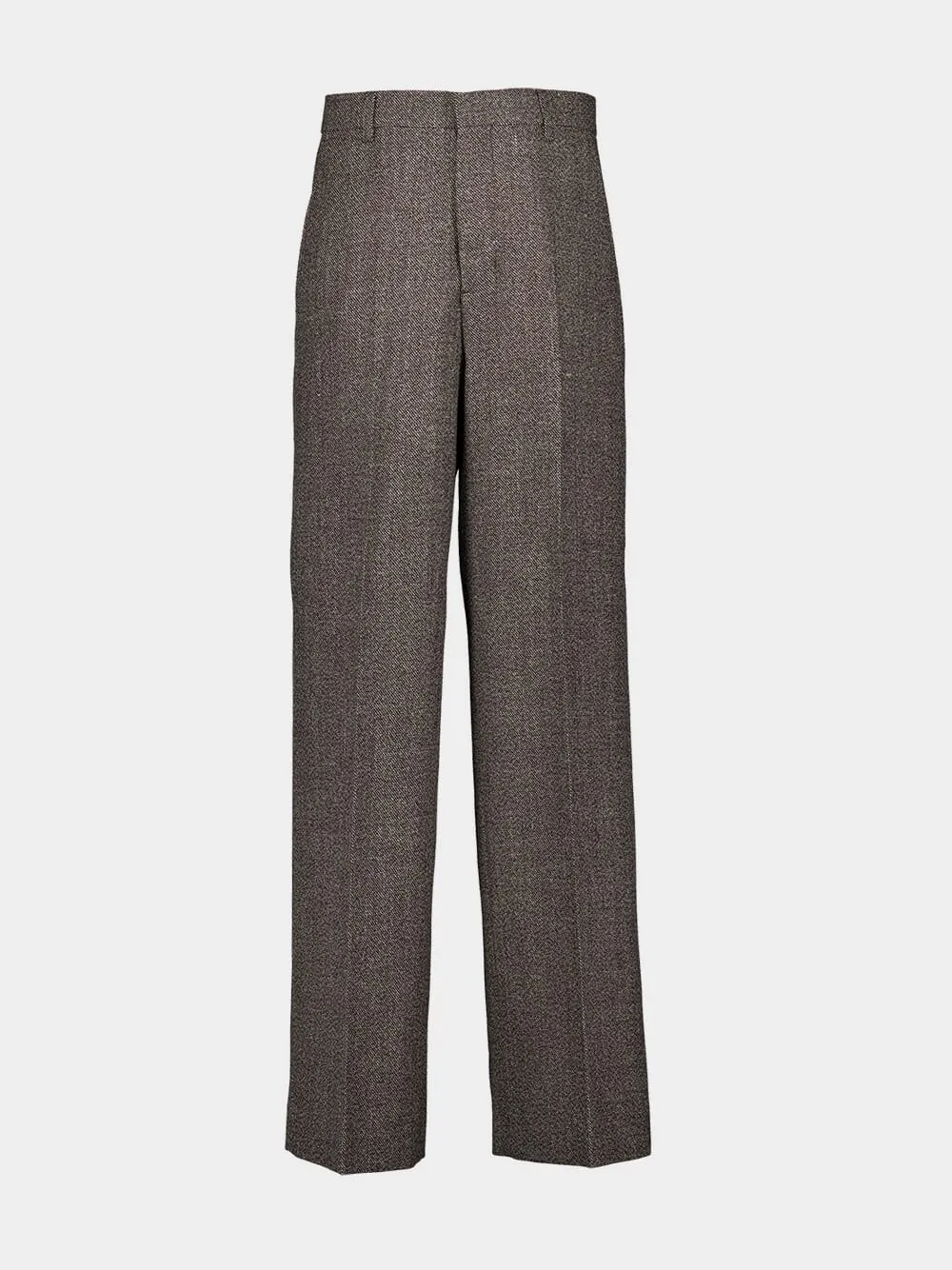 Dark Coffee Wide Fit Trousers sold by Fashion Clinic