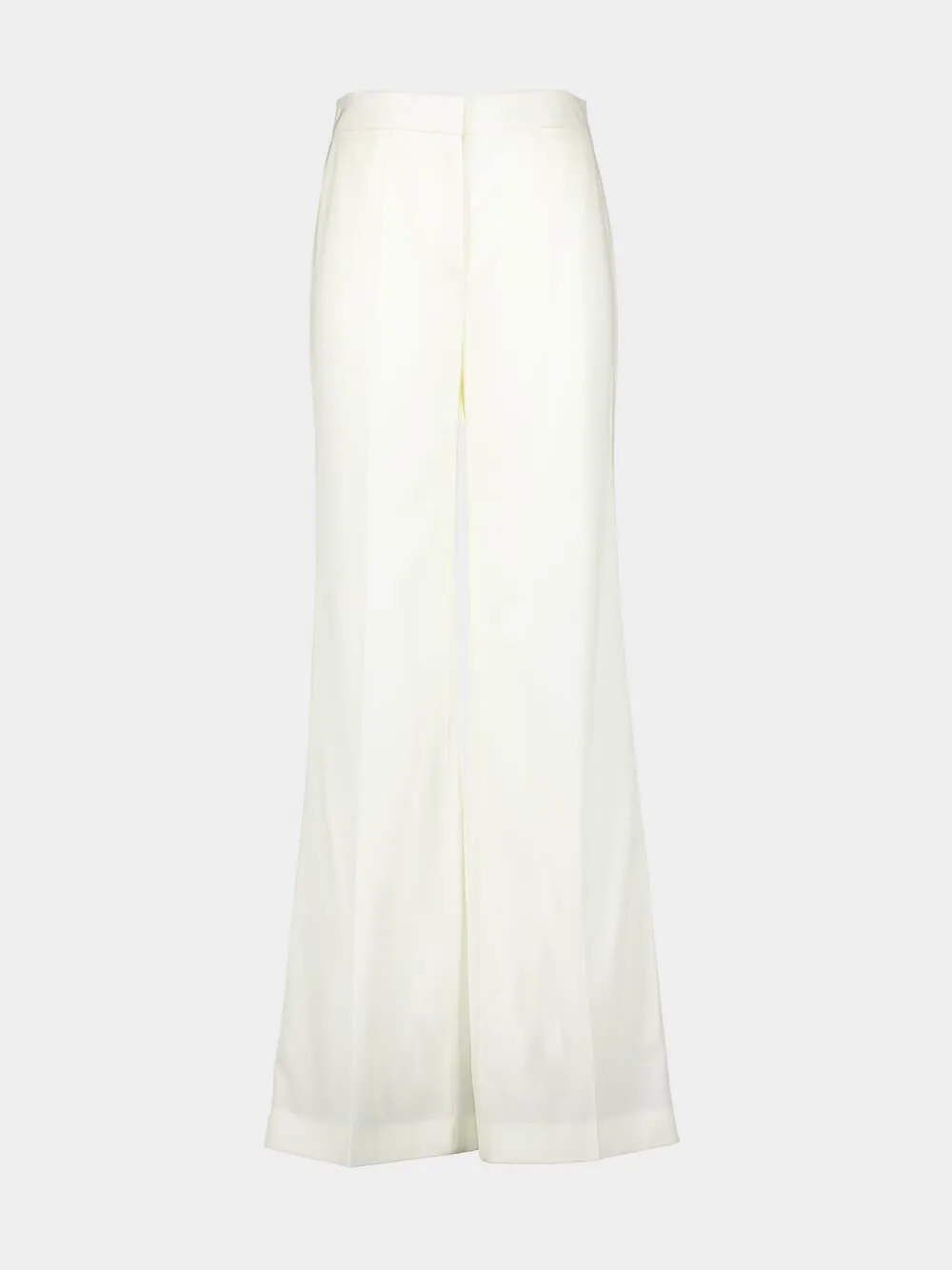White Wool Flannel Tailored Trousers sold by Fashion Clinic