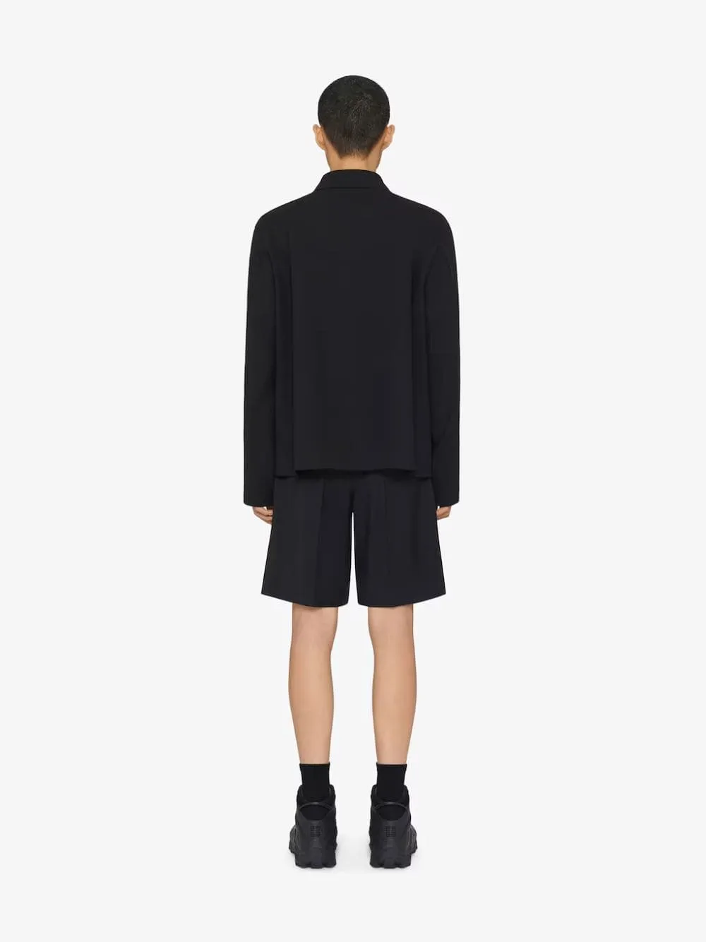 Black Double Face Wool Overshirt sold by Fashion Clinic product image thumbnail 4