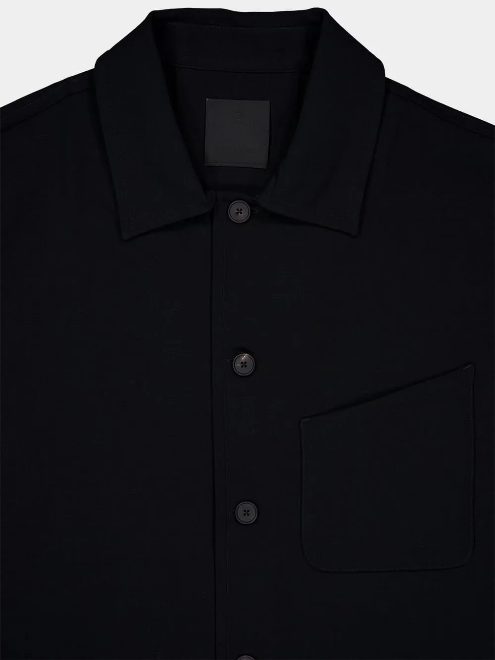 Black Double Face Wool Overshirt sold by Fashion Clinic product image thumbnail 5