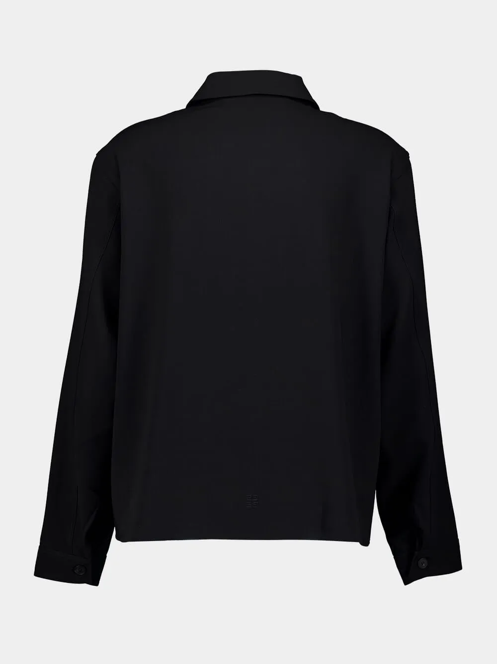 Black Double Face Wool Overshirt sold by Fashion Clinic product image thumbnail 3