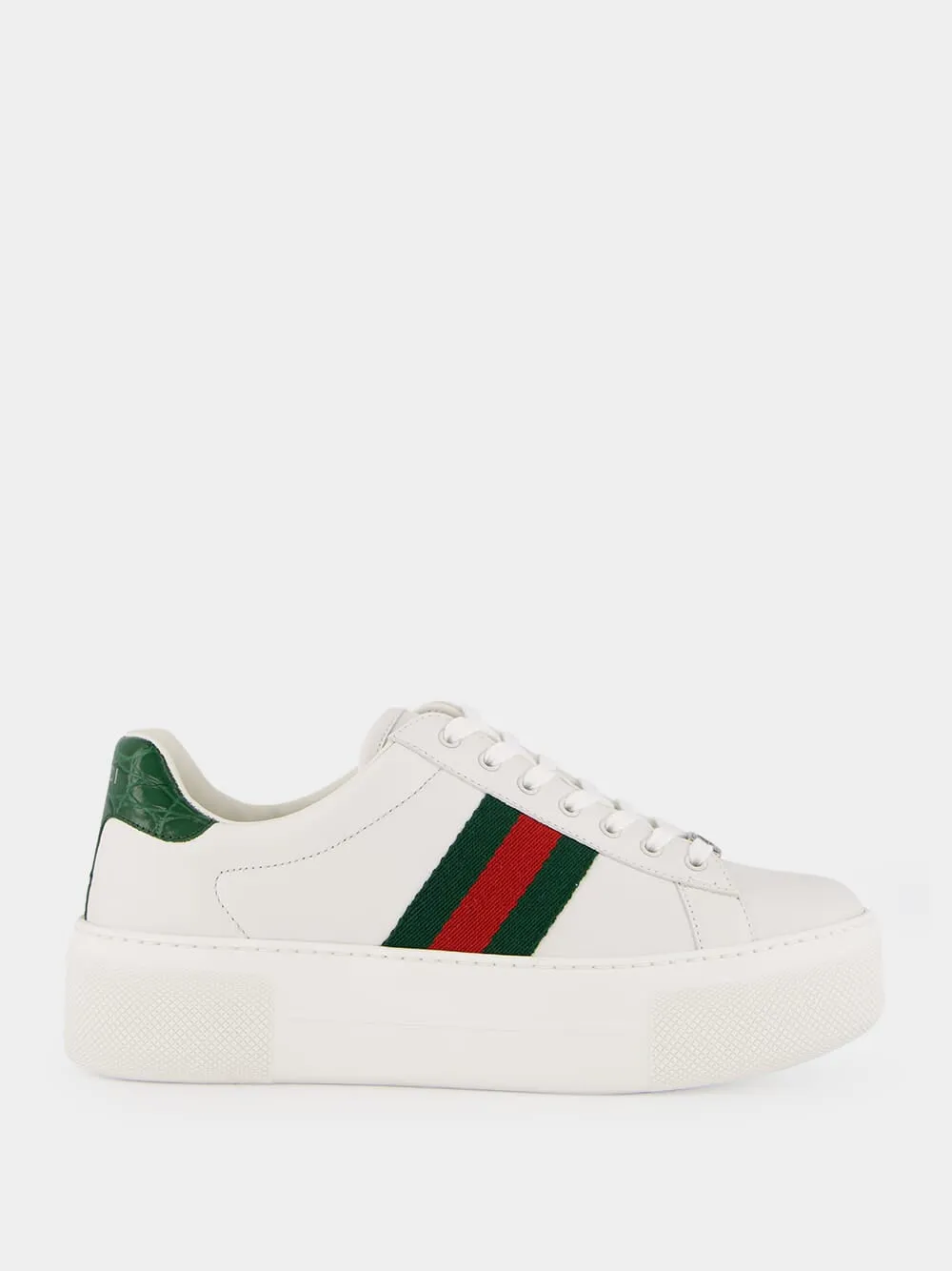 White Leather Ace Sneakers sold by Fashion Clinic