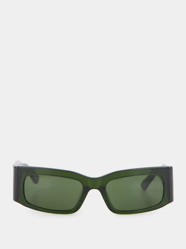 Green Rectangle Frame Sunglasses sold by Fashion Clinic