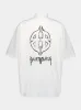 White Metal BB Stencil-Print Cotton Shirt sold by Fashion Clinic