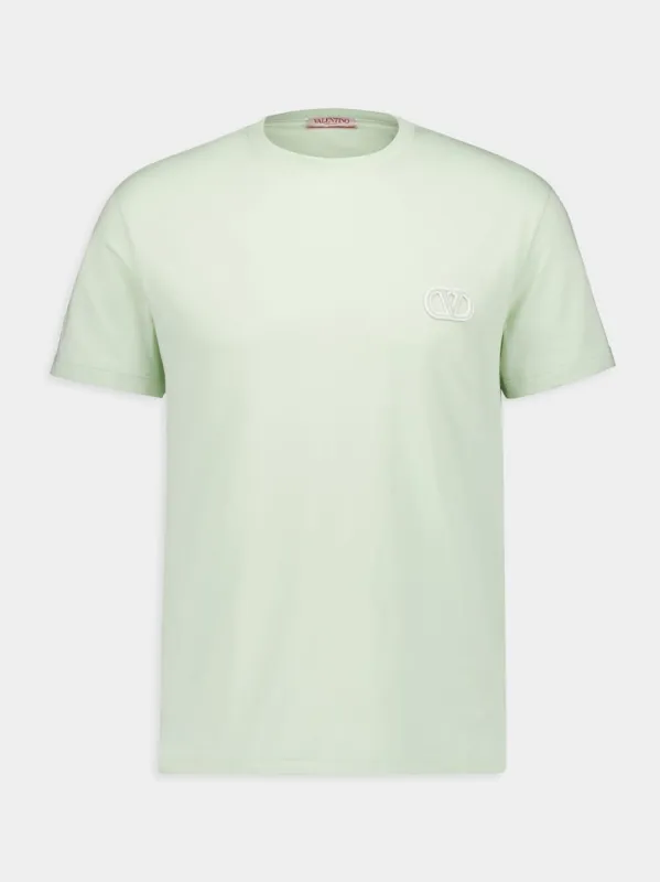 Mint Cotton T-shirt with VLogo Patch sold by Fashion Clinic