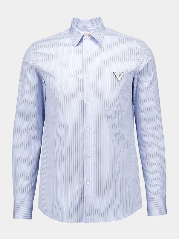 Azure Cotton Poplin Shirt sold by Fashion Clinic