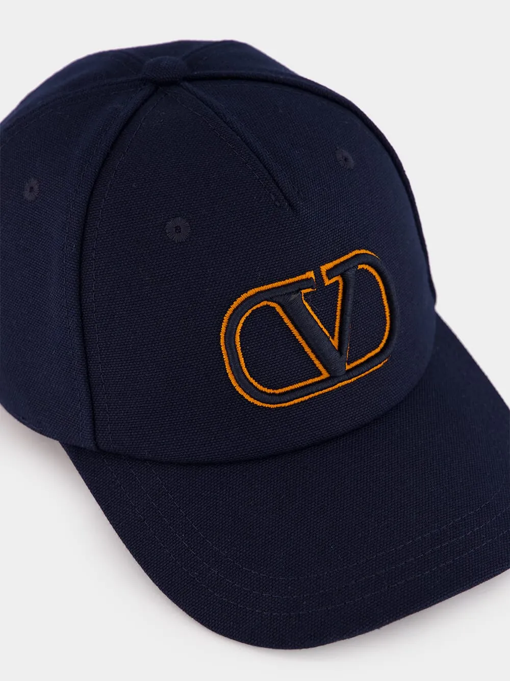 Navy VLogo Signature Cotton Baseball Cap sold by Fashion Clinic product image thumbnail 3