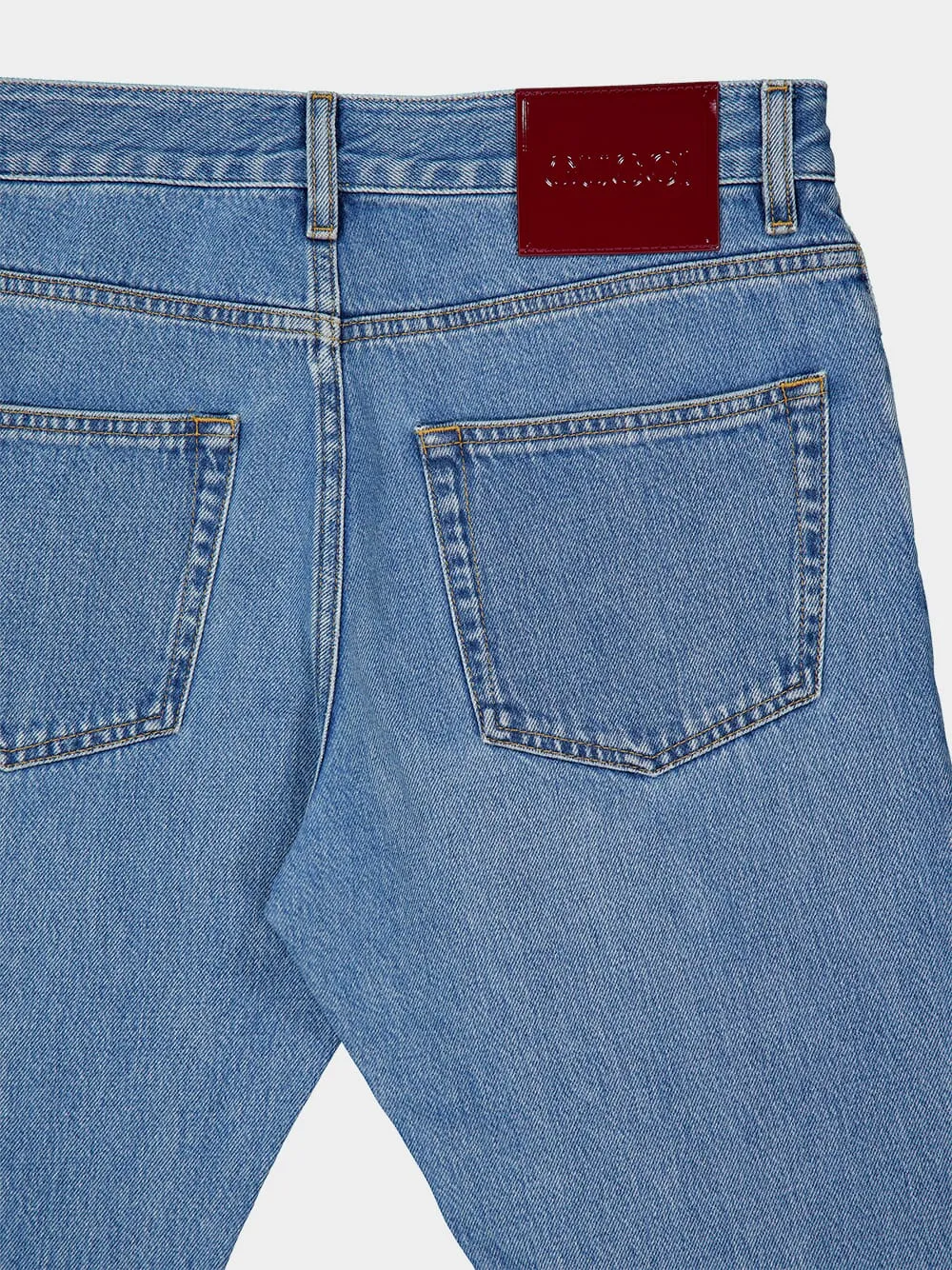 Blue Washed Denim Jeans with Web Detail sold by Fashion Clinic product image thumbnail 4