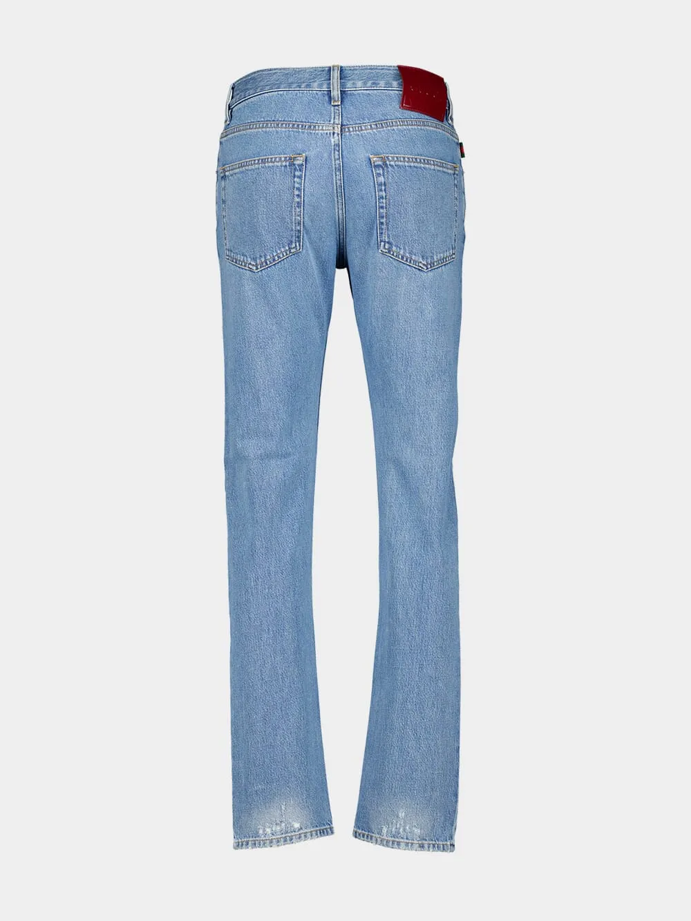 Blue Washed Denim Jeans with Web Detail sold by Fashion Clinic product image thumbnail 2