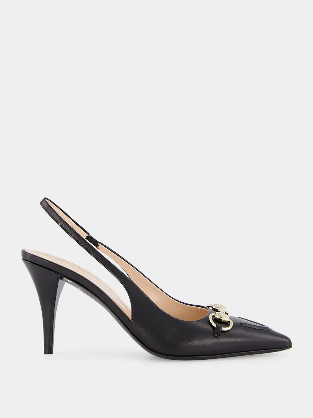 Black Leather Horsebit Pumps sold by Fashion Clinic