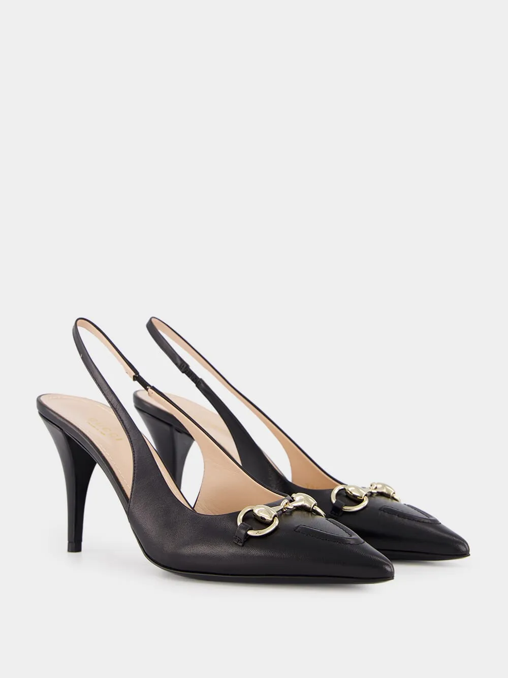 Black Leather Horsebit Pumps sold by Fashion Clinic product image thumbnail 3