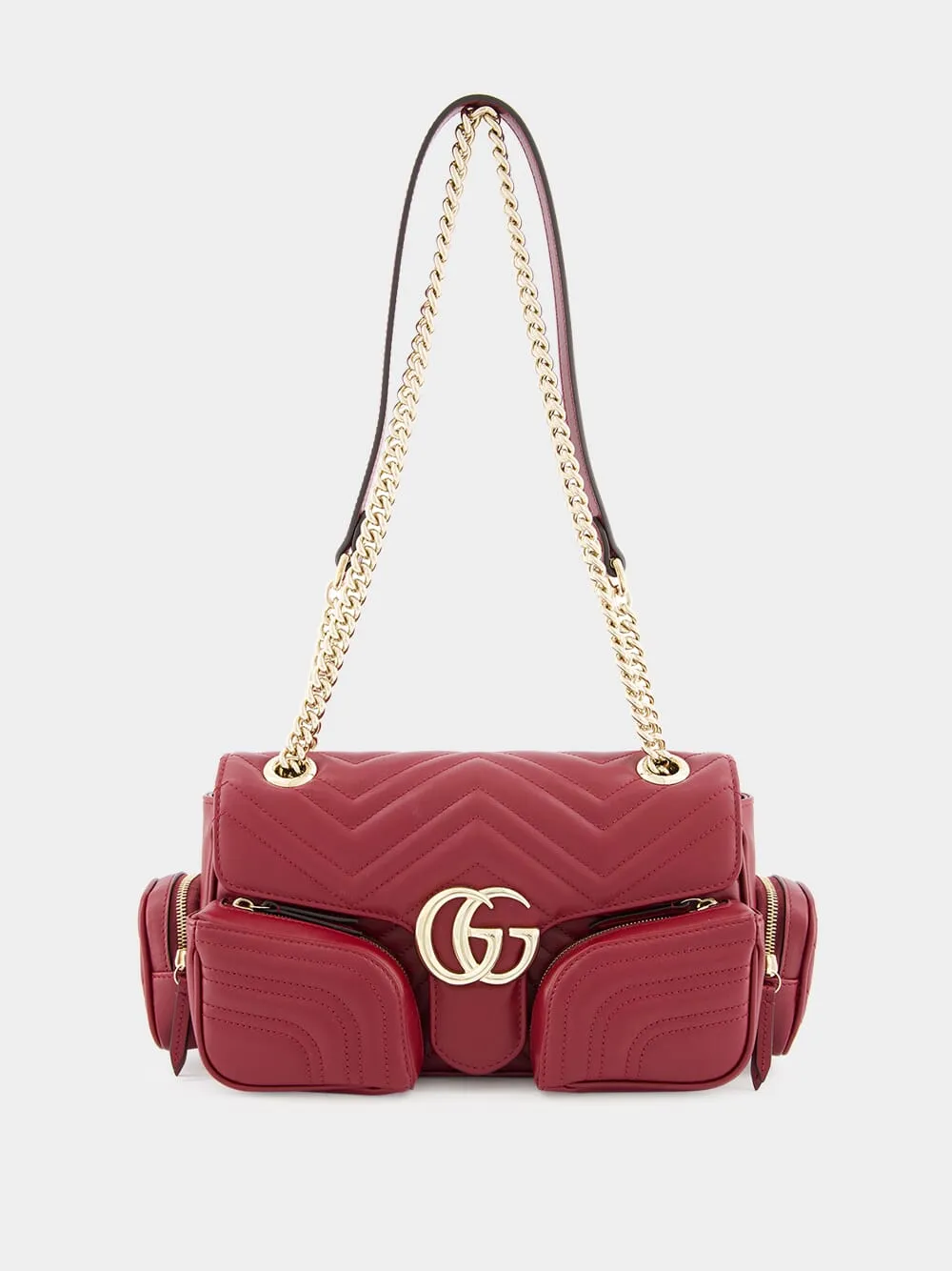 Rosso Ancora GG Marmont Small Multi-Pocket Bag sold by Fashion Clinic