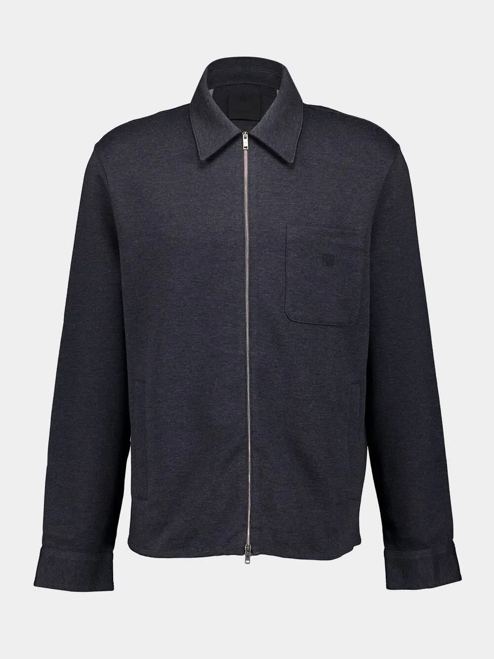 Dark Grey Zipped Jersey Shirt sold by Fashion Clinic