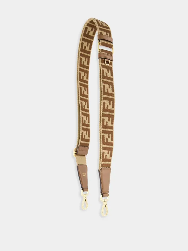 Hazelnut FF Shoulder Strap made by Fendi