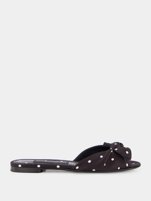 Polka-Dot Printed Satin Sliders made by Fashion Clinic