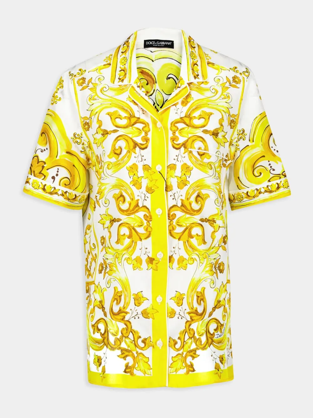 Majolica Print Short-Sleeved Silk Twill Shirt sold by Fashion Clinic product image thumbnail 2