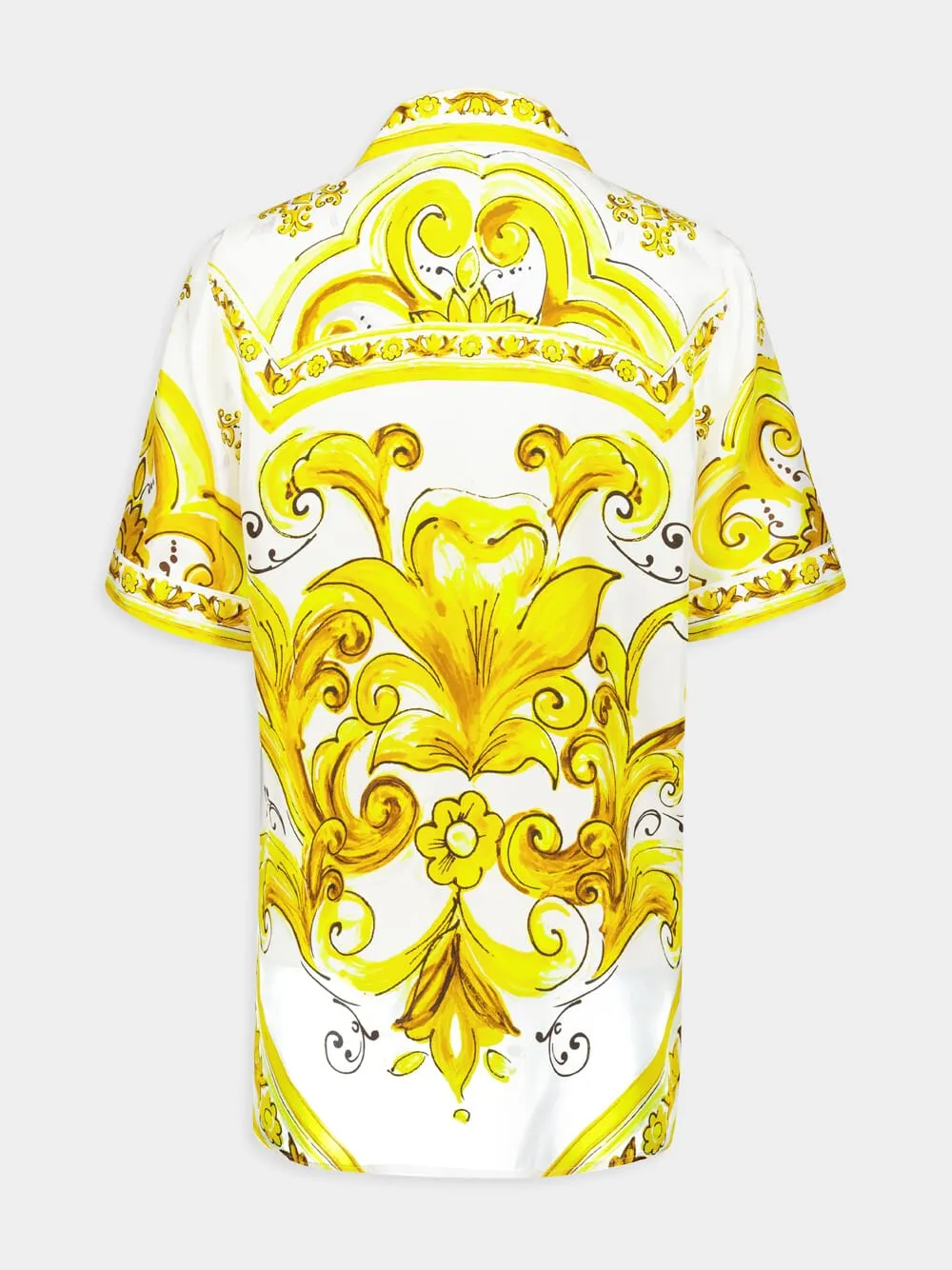 Majolica Print Short-Sleeved Silk Twill Shirt sold by Fashion Clinic product image thumbnail 3