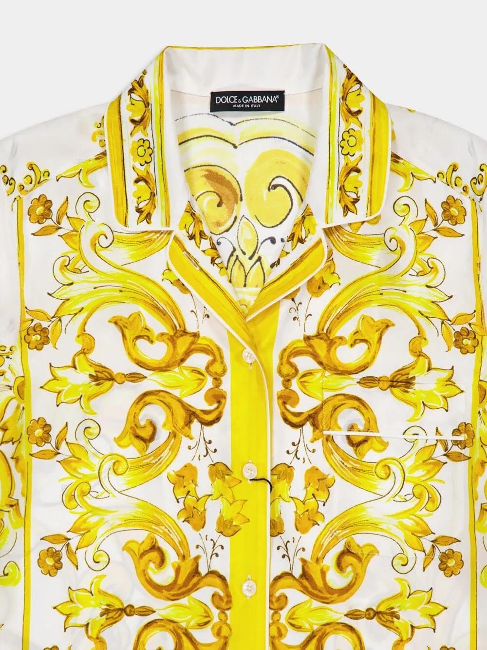 Majolica Print Short-Sleeved Silk Twill Shirt sold by Fashion Clinic product image thumbnail 5