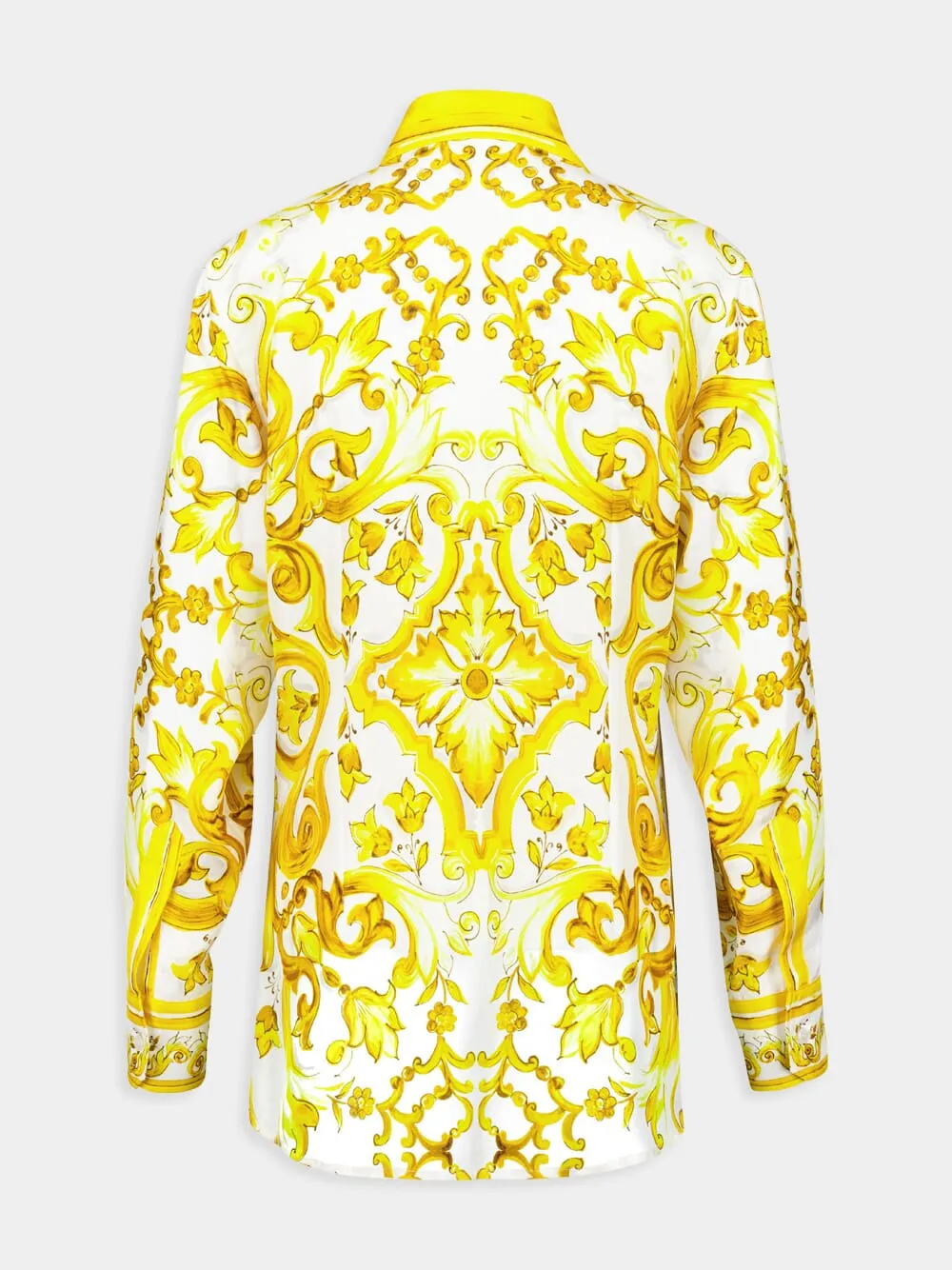 Majolica Print Silk Twill Shirt sold by Fashion Clinic product image thumbnail 3