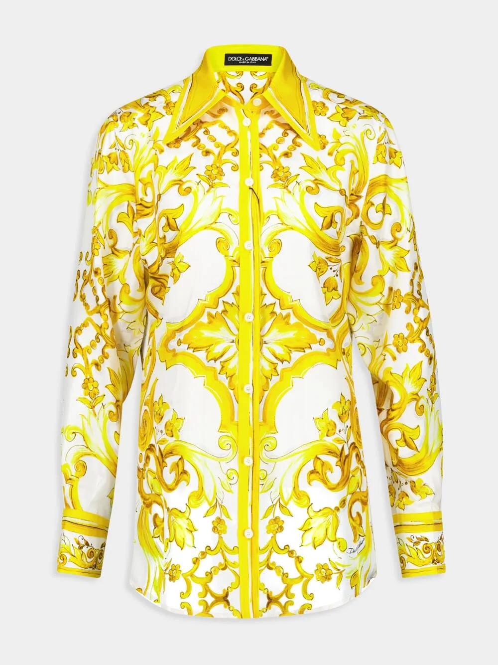 Majolica Print Silk Twill Shirt sold by Fashion Clinic