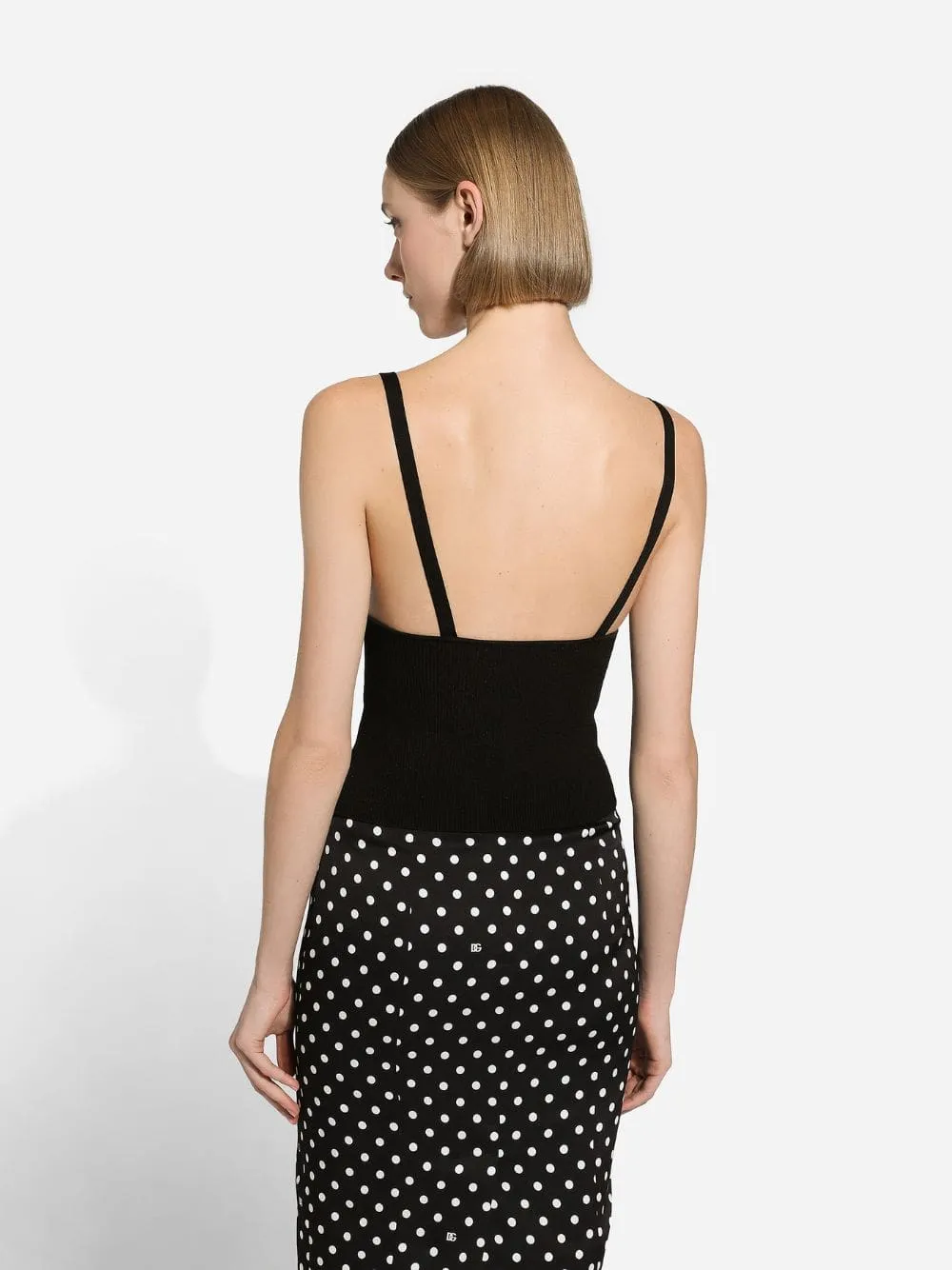 Black Viscose-Knit Vest Top sold by Fashion Clinic product image thumbnail 4