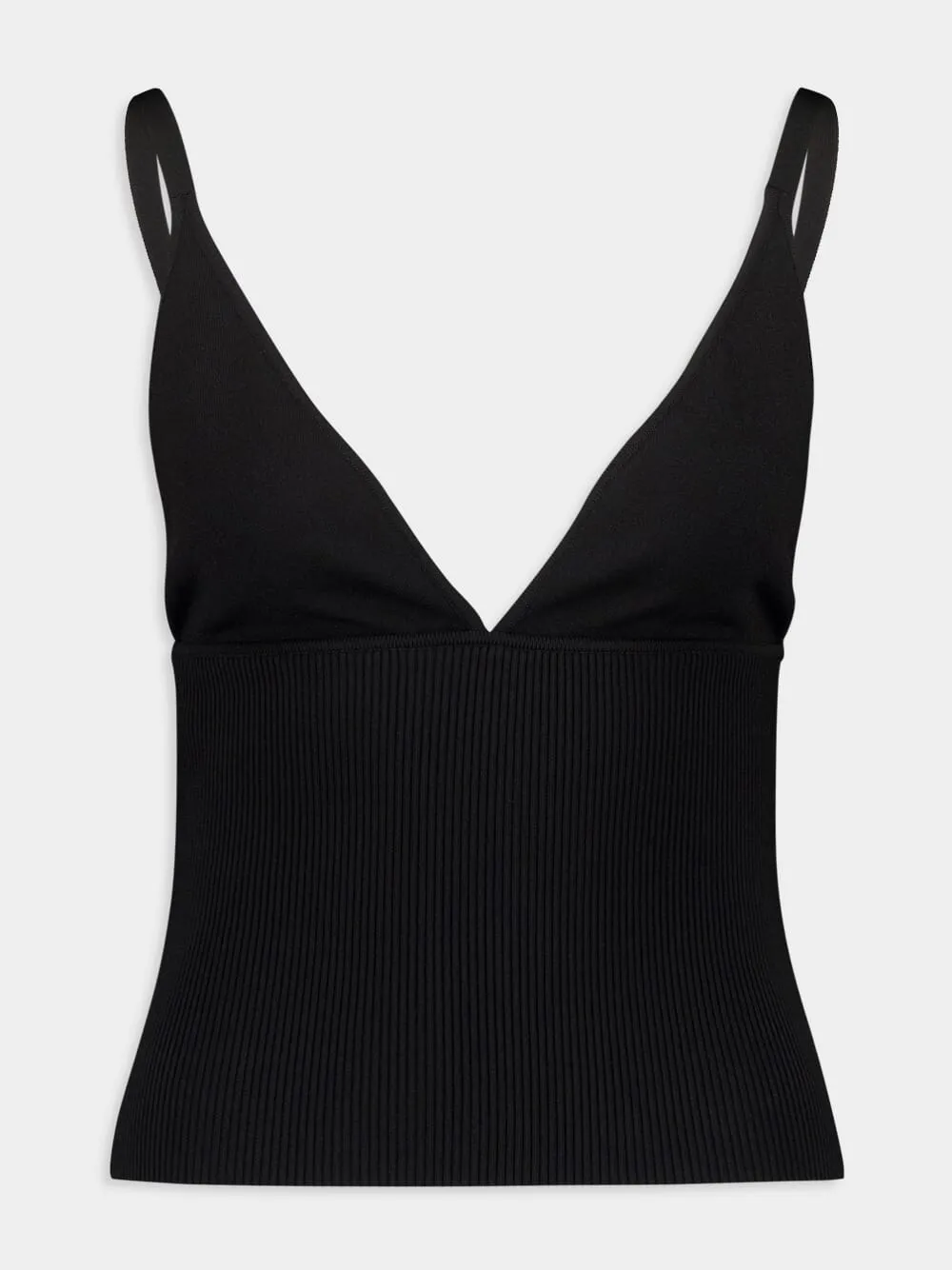 Black Viscose-Knit Vest Top sold by Fashion Clinic product image thumbnail 2