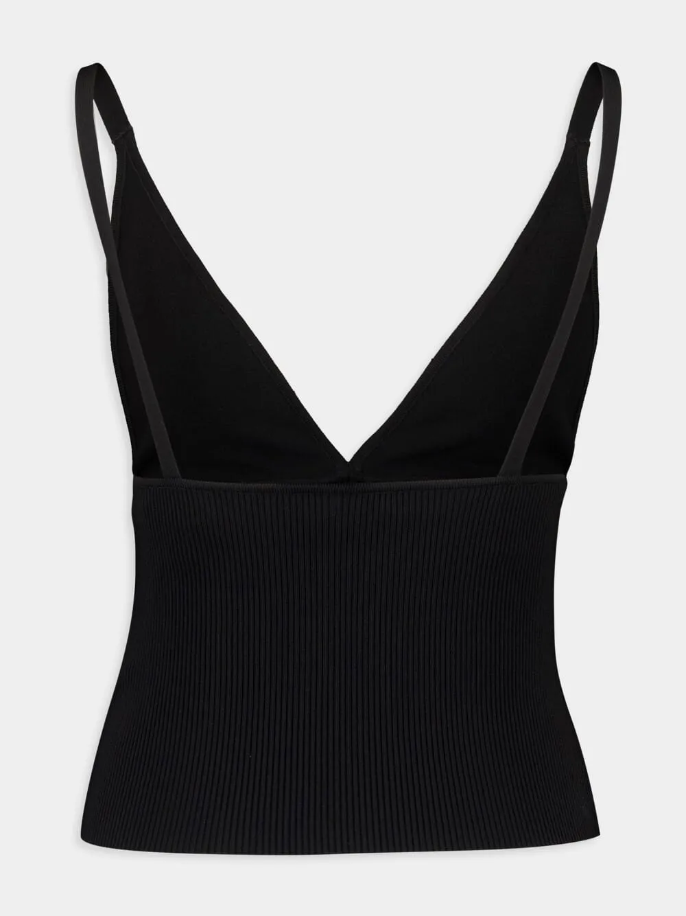 Black Viscose-Knit Vest Top sold by Fashion Clinic product image thumbnail 3