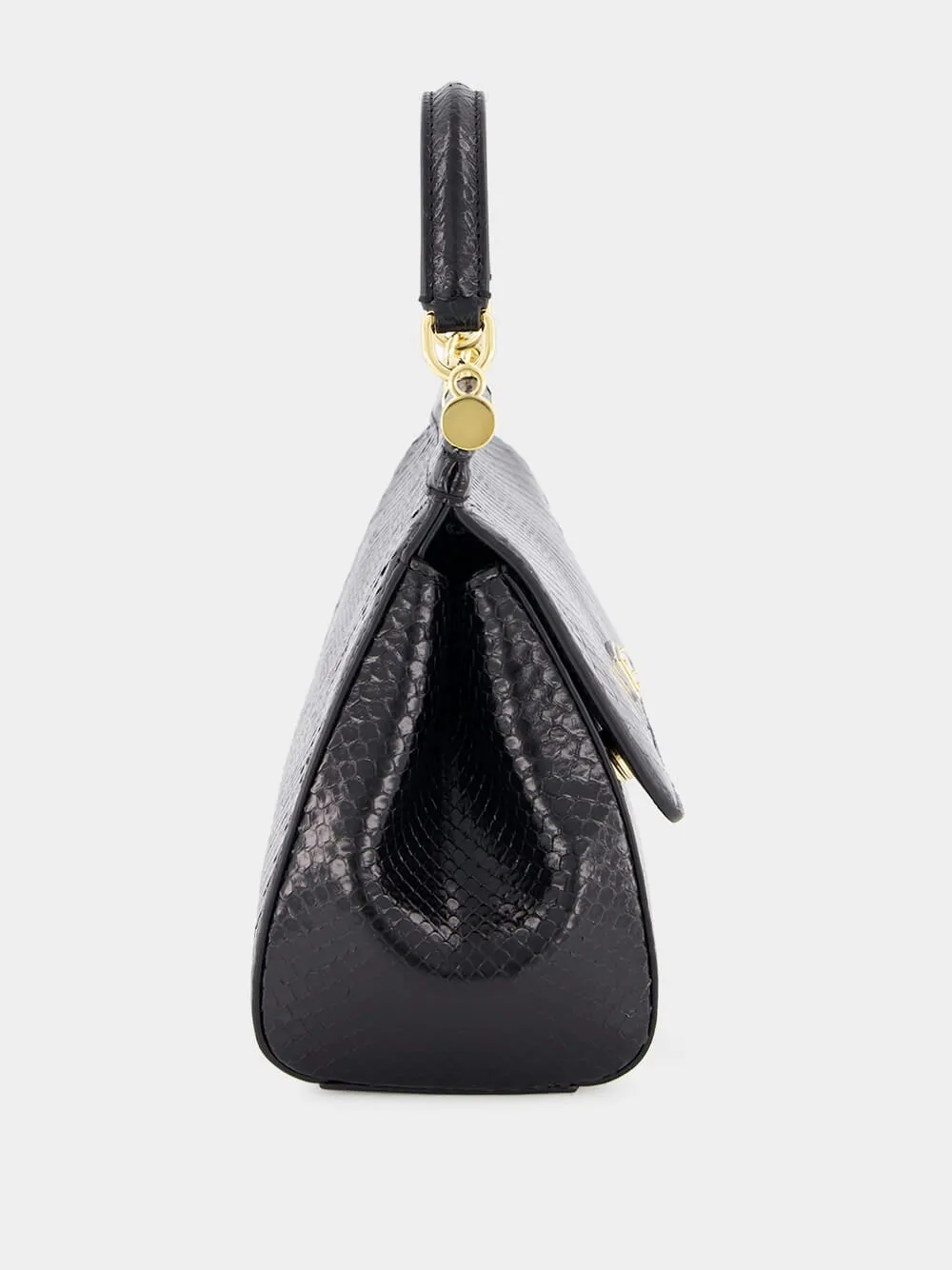 Black Medium Python Sicily Bag sold by Fashion Clinic product image thumbnail 4