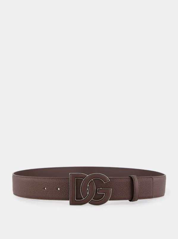 Brown Deerskin-Print Calfskin Belt sold by Fashion Clinic