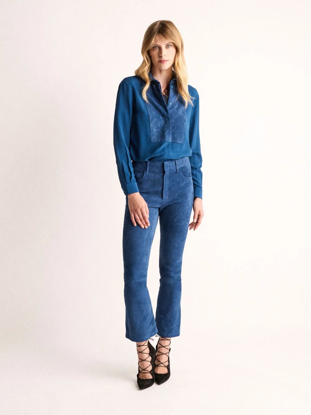 Cosmos Poseidon with Suede Bib Shirt sold by Fashion Clinic