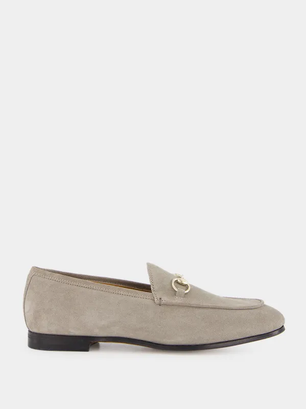 Dark Beige Jordaan Suede Loafers sold by Fashion Clinic