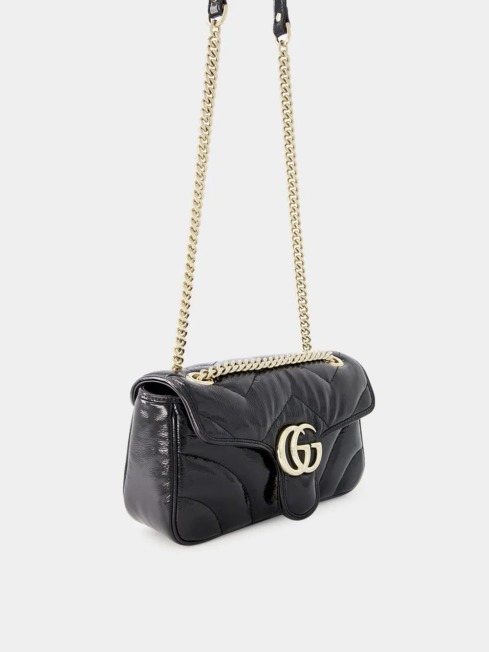 Black GG Marmont Small Shoulder Bag sold by Fashion Clinic product image thumbnail 3