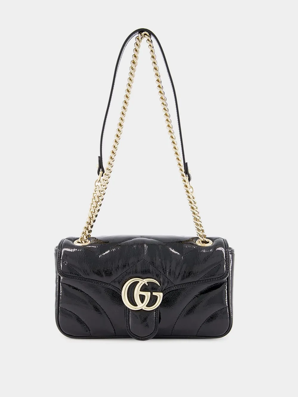 Black GG Marmont Small Shoulder Bag sold by Fashion Clinic