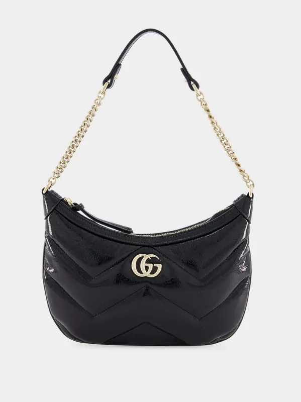 Black GG Marmont Small Shoulder Bag sold by Fashion Clinic