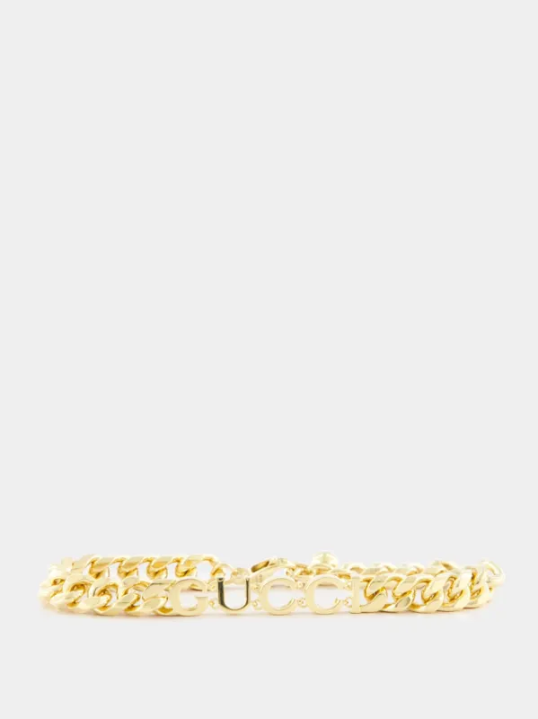 Logo Chain Gold-Toned Bracelet sold by Fashion Clinic