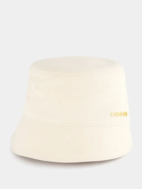 Ivory Canvas Bucket Hat sold by Fashion Clinic